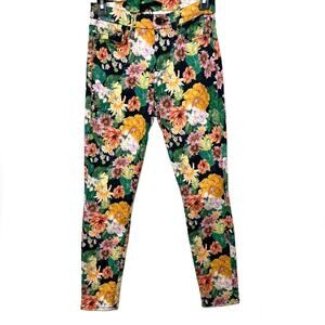 7 For All Mankind Floral Gwenevere Skinny Jeans Size 25